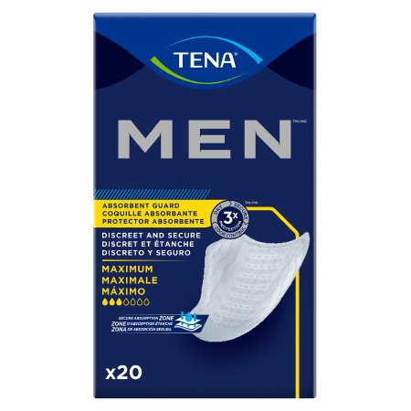 Bladder Control Pad TENA® Men™ Maximum 8 Inch Length Heavy Absorbency Dry-Fast Core™ One Size Fits Most