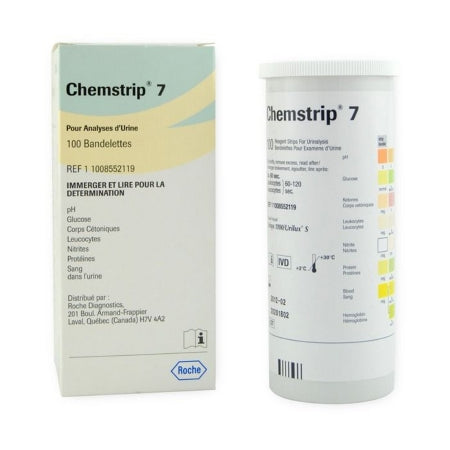 Urinalysis Reagent Chemstrip® Blood, Glucose, Ketone, Leukocytes, Nitrite, pH, Protein For Urisys 1100 100 per Bottle