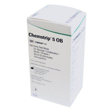 Urinalysis Reagent Chemstrip® Blood, Glucose, Leukocytes, Nitrite, Protein For Urisys 1100 100 per Bottle