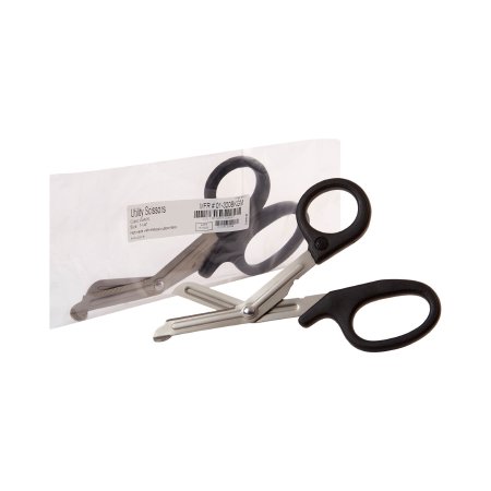 Utility Scissors McKesson 7-1/4 Inch Length Office Grade Stainless Steel / Plastic NonSterile Finger Ring Handle Angled Blunt Tip / Blunt Tip