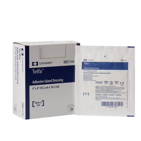 Adhesive Dressing Telfa™ 4 X 4 Inch Nonwoven Square White Sterile