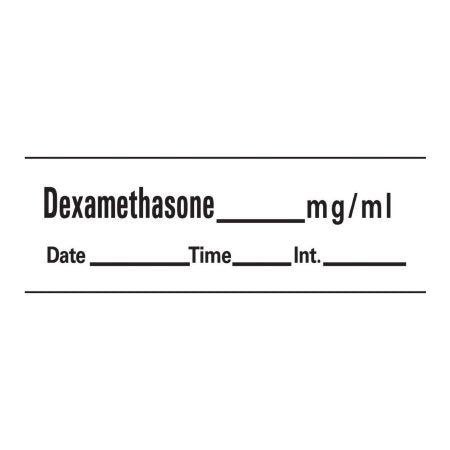 Drug Label Barkley® Anesthesia Label Tape Dexamethason_mg/mL Date_Time_Int White 1/2 X 1-1/2 Inch