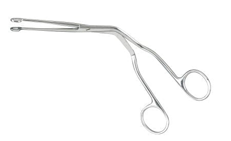 Catheter Forceps McKesson Magill 9 Inch Length Office Grade Stainless Steel NonSterile NonLocking Finger Ring Handle Straight Extra Narrow, 0.9 mm Alligator Jaws