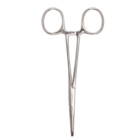 Hemostatic Forceps McKesson Kelly 5-1/2 Inch Length Office Grade Stainless Steel NonSterile Ratchet Lock Finger Ring Handle Straight