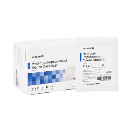 Hydrogel Wound Dressing McKesson Impregnated 2 X 2 Inch Square Sterile