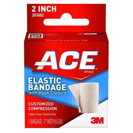 Elastic Bandage 3M™ ACE™ 2 Inch X 4.2 Foot Single Hook and Loop Closure Tan NonSterile Standard Compression