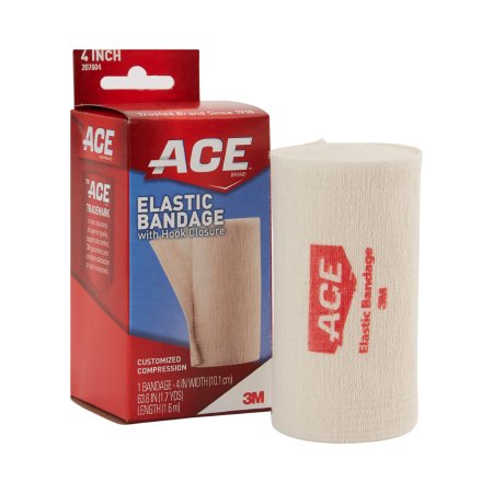 Elastic Bandage 3M™ ACE™ 4 Inch X 5.3 Foot Single Hook and Loop Closure Tan NonSterile Standard Compression