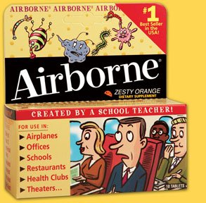 Cold and Cough Relief Airborne® 100 mg - 10 mg Strength Tablet 10 per Box