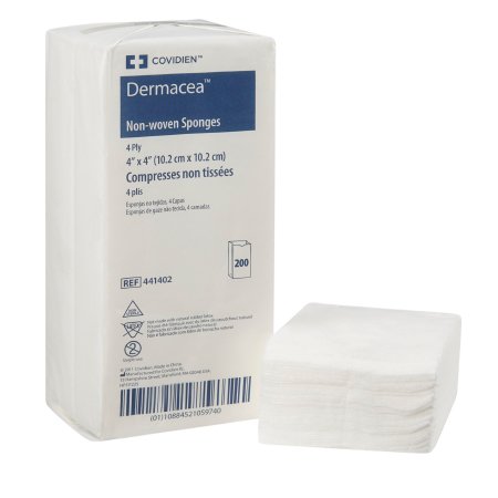 Nonwoven Sponge Dermacea™ 4 X 4 Inch 200 per Pack NonSterile 4-Ply Square