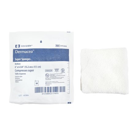 Gauze Sponge Dermacea™ 6 X 6-3/4 Inch 10 per Pack Sterile 12-Ply Rectangle