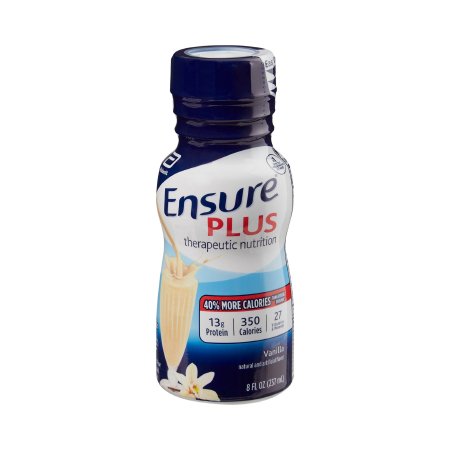 Oral Supplement Ensure® Plus Therapeutic Nutrition Vanilla Flavor Liquid 8 oz. Bottle