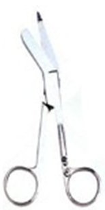 Bandage Scissors One Time® 5-1/2 Inch Length Floor Grade Nickel Plated Steel NonSterile Finger Ring Handle Angled Blunt Tip / Blunt Tip