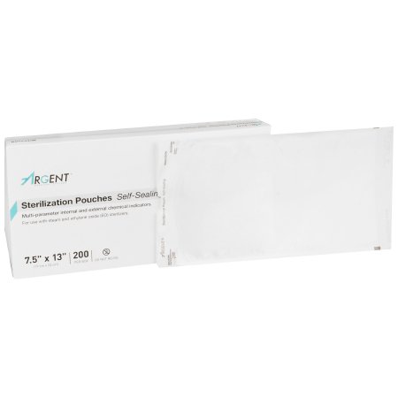 Sterilization Pouch McKesson Argent™ Sure-Check® Ethylene Oxide (EO) Gas / Steam 7-1/2 X 13 Inch Transparent / Blue Self Seal Paper / Film