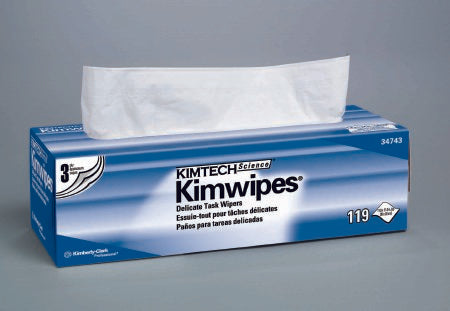 Delicate Task Wipe Kimtech Science Kimwipes Light Duty White NonSterile 3 Ply Tissue 11-4/5 X 11-4/5 Inch Disposable
