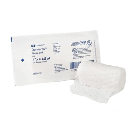 Fluff Bandage Roll Dermacea™ 4 Inch X 4-1/8 Yard 1 per Pouch Sterile 3-Ply Roll Shape
