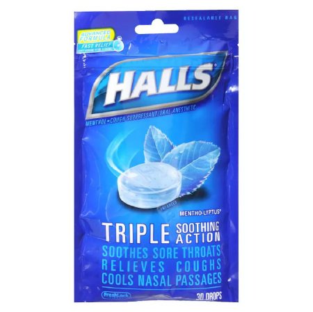 Cold and Cough Relief Halls® 5.4 mg Strength Lozenge 30 per Bag