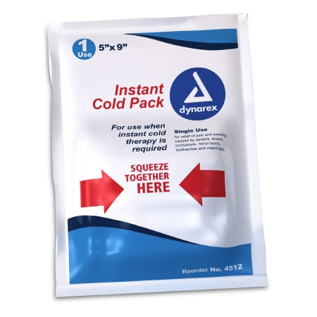 Instant Cold Pack Dynarex® General Purpose One Size Fits Most 5 X 9 Inch Plastic / Calcium Ammonium Nitrate / Water Disposable