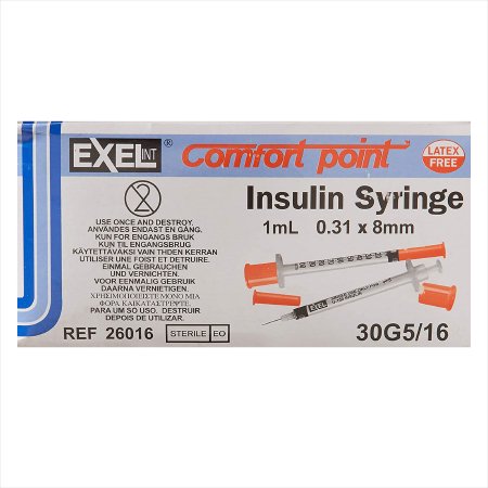 Standard Insulin Syringe with Needle Comfort Point™ 1 mL 5/16 Inch 30 Gauge NonSafety Regular Wall