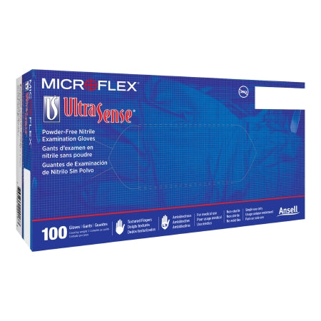 Exam Glove Ultrasense® Medium NonSterile Nitrile Standard Cuff Length Textured Fingertips Blue Not Rated