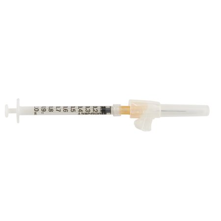Safety Hypodermic Syringe with Needle Monoject™ Magellan™ 1 mL 1 Inch 25 Gauge Sliding Safety Needle Regular Wall