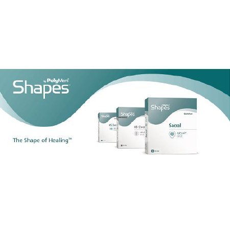 Foam Dressing PolyMem® Shapes® 2 X 3 Inch With Border Film Backing Adhesive Oval Sterile