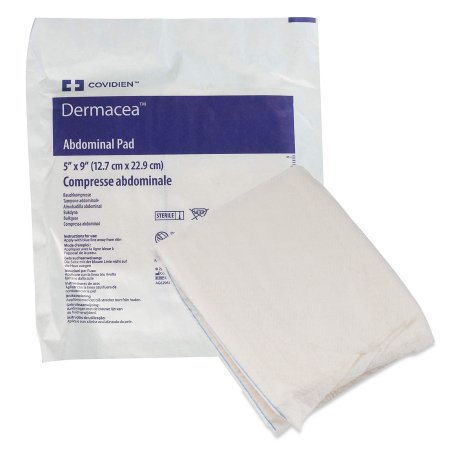 Abdominal Pad Dermacea™ 5 X 9 Inch 880 per Case NonSterile Rectangle