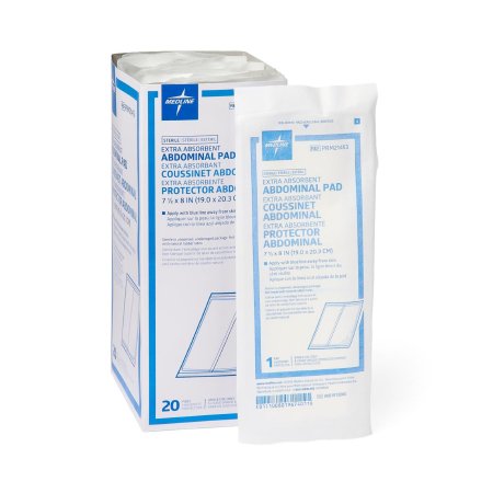 Abdominal Pad Caring® 7-1/2 X 8 Inch 20 per Pack NonSterile Rectangle