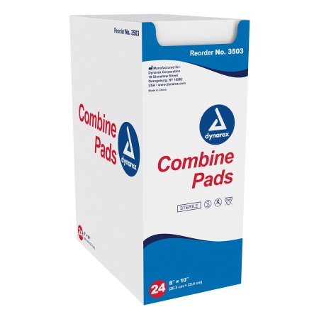 Abdominal Pad Dynarex® 8 X 10 Inch 1 per Pouch Sterile Rectangle