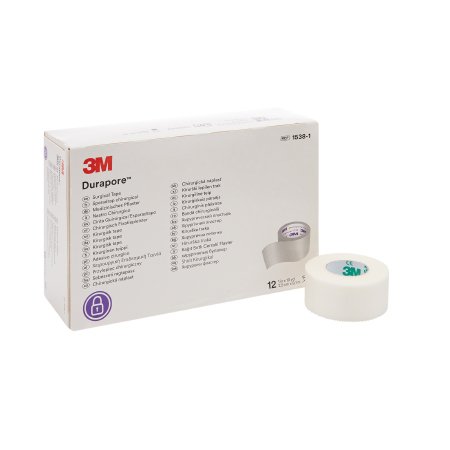 Medical Tape 3M™ Durapore™ White 1 Inch X 10 Yard Silk-Like Cloth NonSterile