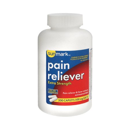 Pain Relief sunmark® 500 mg Strength Acetaminophen Caplet 500 per Bottle