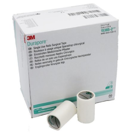 Medical Tape 3M™ Durapore™ White 2 Inch X 1-1/2 Yard Silk-Like Cloth NonSterile