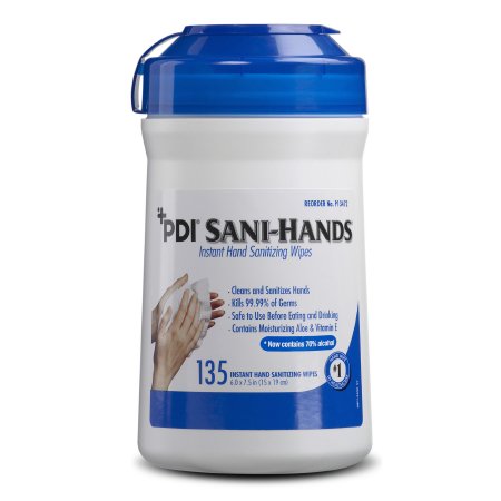 Hand Sanitizing Wipe Sani-Hands® 135 Count Ethyl Alcohol Wipe Canister