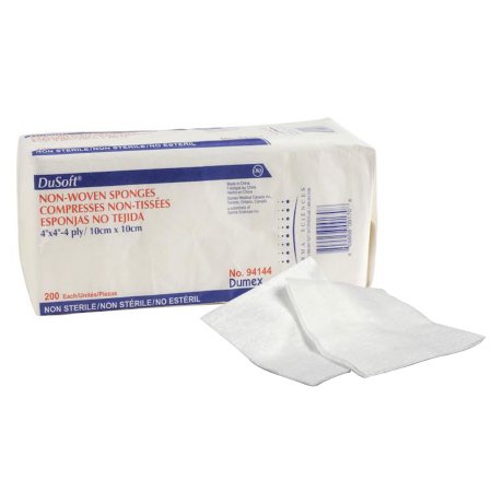 Nonwoven Sponge Dusoft 4 X 4 Inch 200 per Pack NonSterile 4-Ply Square