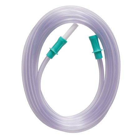 Suction Connector Tubing McKesson 12 Foot Length 0.188 Inch I.D. Sterile Female / Male Connector Clear Ribbed OT Surface PVC