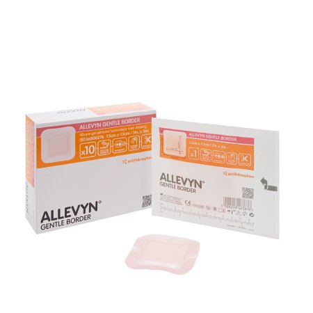 Foam Dressing Allevyn Gentle Border 3 X 3 Inch With Border Film Backing Silicone Gel Adhesive Square Sterile