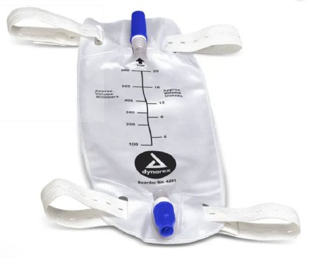 Urinary Leg Bag Anti-Reflux Valve Sterile Fluid Path 500 mL Vinyl