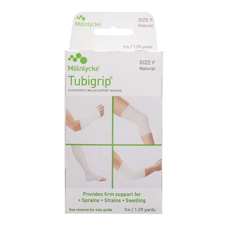 Elastic Tubular Support Bandage Tubigrip® 4 Inch X 1 Yard Large Knee / Medium Thigh Pull On Natural NonSterile Size F Standard Compression