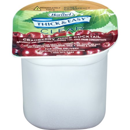 Thickened Beverage Thick & Easy® 4 oz. Portion Cup Cranberry Juice Cocktail Flavor Liquid IDDSI Level 3 Moderately Thick/Liquidized