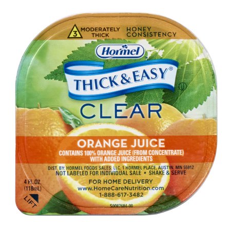 Thickened Beverage Thick & Easy® 4 oz. Portion Cup Orange Flavor Liquid IDDSI Level 3 Moderately Thick/Liquidized