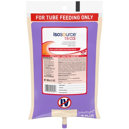 Tube Feeding Formula Isosource® 1.5 Cal Unflavored Liquid 1000 mL Ready to Hang Prefilled Container