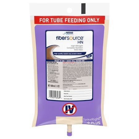 Tube Feeding Formula Fibersource® HN Unflavored Liquid 1000 mL Ready to Hang Prefilled Container