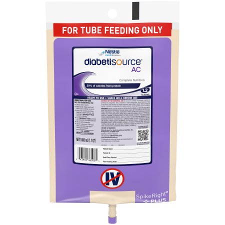 Tube Feeding Formula Diabetisource® AC Unflavored Liquid 1000 mL Ready to Hang Prefilled Container