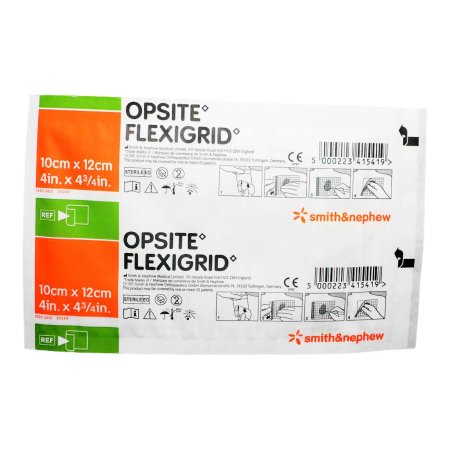 Transparent Film Dressing OpSite Flexigrid 4 X 4-3/4 Inch 2 Tab Delivery Rectangle Sterile