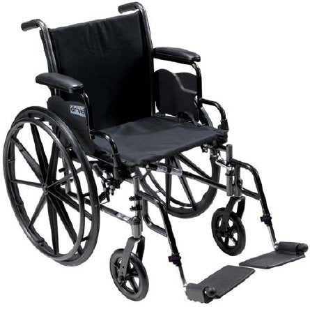 Lightweight Wheelchair drive™ Cruiser III Dual Axle Full Length Arm Elevating Legrest Black Upholstery 20 Inch Seat Width Adult 350 lbs. Weight Capacity