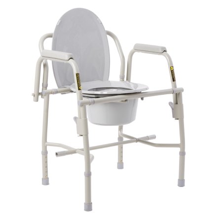 Commode Chair drive™ Drop Arms Steel Frame Back Bar 13-3/4 Inch Seat Width 300 lbs. Weight Capacity