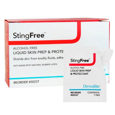 Skin Barrier Wipe StingFree™ Alcohol-Free Liquid Skin Prep & Shield Hexamethyldisiloxane / Decamethylcyclopentasiloxane Individual Packet NonSterile