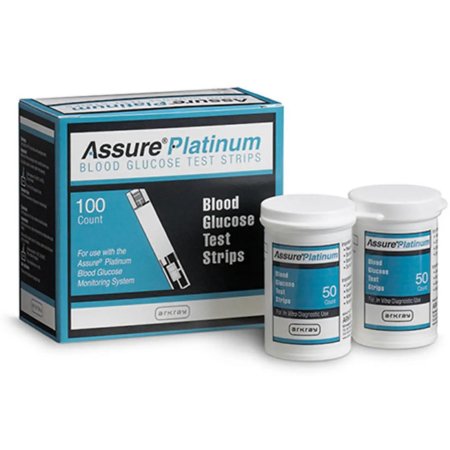 Blood Glucose Test Strips Assure® Platinum 100 Strips per Pack