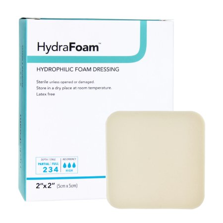 Foam Dressing HydraFoam™ 2 X 2 Inch Without Border Waterproof Backing Nonadhesive Square Sterile
