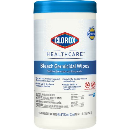 Clorox Healthcare® Surface Disinfectant Cleaner Premoistened Germicidal Manual Pull Wipe 150 Count Canister Floral Scent NonSterile