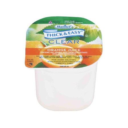Thickened Beverage Thick & Easy® 4 oz. Portion Cup Orange Flavor Liquid IDDSI Level 2 Mildly Thick